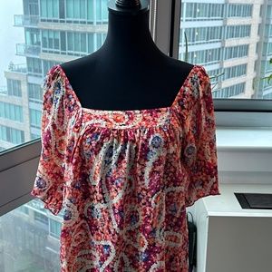 Trina Turk, Silk, Paisley, Flirty Top,